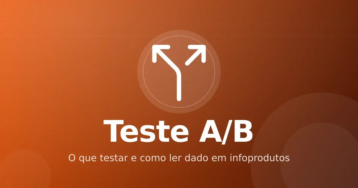 Teste A/B em infoprodutos: o que testar, como ler dado e o que evita desperdiçar tráfego